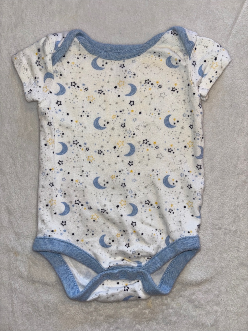 (3 for$10) George 0-3 month Baby One-Piece Bodysuit with Blue Moon & Star Print